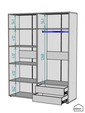 Шкаф Linnea MHR-4PO-2 2050х1600х510 (Белый-М 11.1.2) в Тавде - tavda.mebel24.online | фото 3