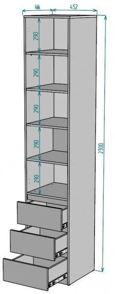 Шкаф Мальта H160 в Тавде - tavda.mebel24.online | фото 2