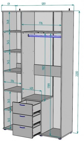 Шкаф Ольга H57 в Тавде - tavda.mebel24.online | фото 2
