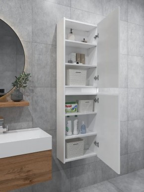 Шкаф пенал навесной для ванной MH11-MA 450х1548 (Белый-М 10.1.1) Белый глянец в Тавде - tavda.mebel24.online | фото 3