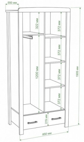 Шкаф платяной Бартоло Ш2Д в Тавде - tavda.mebel24.online | фото 2