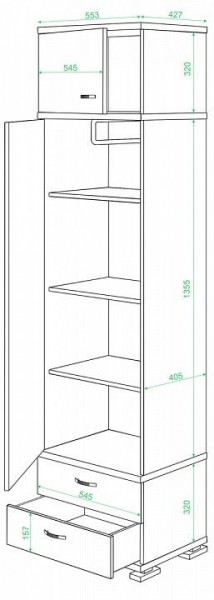 Шкаф платяной КС-10 в Тавде - tavda.mebel24.online | фото 2