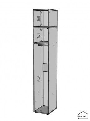 Шкаф с антресолью Linnea MHR-1A-1 2450х400х510 (Графит-М 11.1.25) в Тавде - tavda.mebel24.online | фото 3