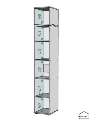 Шкаф с антресолью Linnea MHR-1A-2 2450х400х510 (Графит-М 11.1.25) в Тавде - tavda.mebel24.online | фото 3