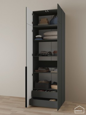 Шкаф с антресолью Linnea MHR-2A-3 2450х800х510 (Графит-М 11.1.25) в Тавде - tavda.mebel24.online | фото 6