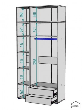 Шкаф с антресолью Linnea MHR-3POA-2 2450х1200х510 (Белый-М 11.1.1) в Тавде - tavda.mebel24.online | фото 3
