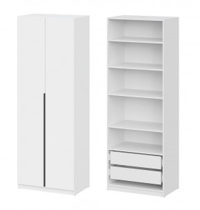 Шкаф ШК-5 + 4 полки + ящики (800) Белый текстурный в Тавде - tavda.mebel24.online | фото 1