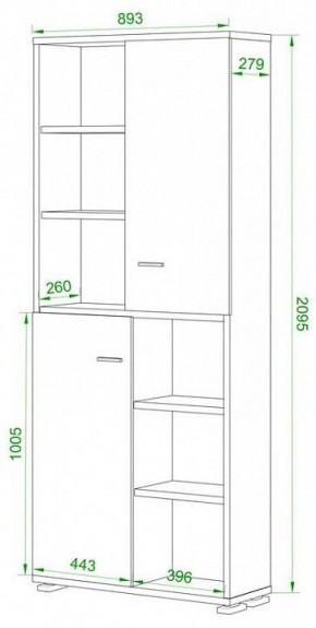 Шкаф-витрина Домино ПУ-30-2-ФС в Тавде - tavda.mebel24.online | фото 2