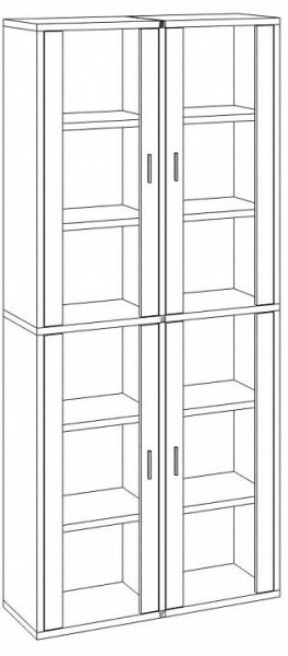 Шкаф-витрина Домино СУ(ш2в2)+4ФС в Тавде - tavda.mebel24.online | фото 2