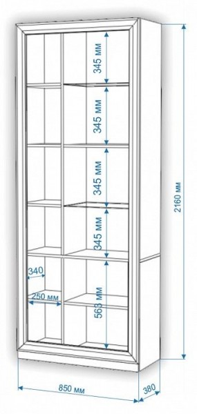 Шкаф-витрина Нобиле ШВтВ-ФСД-БЯН в Тавде - tavda.mebel24.online | фото 3