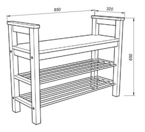 Скамья 85 Кантри для обуви, массив сосны, цвет белый в Тавде - tavda.mebel24.online | фото 3