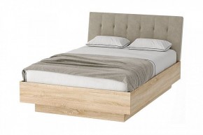 СОНАТА КРС-1400 Кровать с ПМ (дуб сонома/велюр бежевый) в Тавде - tavda.mebel24.online | фото