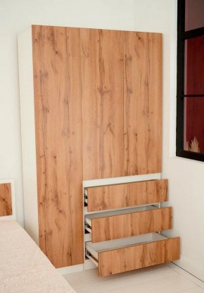 Спальный гарнитур Парус (Белый/Дуб Вотан) модульный в Тавде - tavda.mebel24.online | фото 25