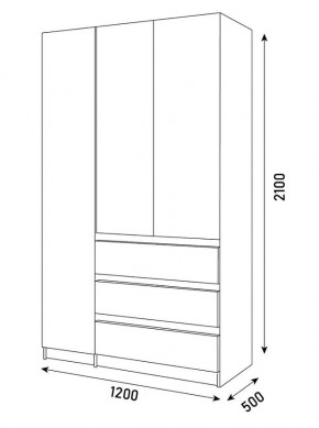 Спальный гарнитур Парус (Белый/Вотан) 1400 (Вариант-2) в Тавде - tavda.mebel24.online | фото 12