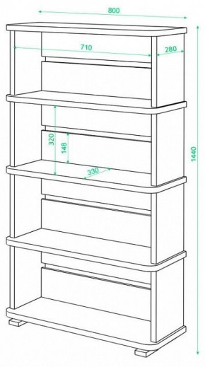 Стеллаж Домино СБ-25/4 в Тавде - tavda.mebel24.online | фото 2