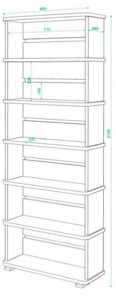 Стеллаж Домино СБ-25/6 в Тавде - tavda.mebel24.online | фото 2
