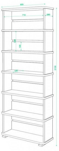 Стеллаж Домино СБ-25/6 в Тавде - tavda.mebel24.online | фото 2