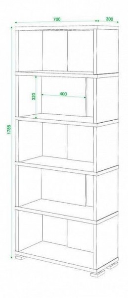 Стеллаж книжный Домино нельсон СБ-10_5 в Тавде - tavda.mebel24.online | фото 3