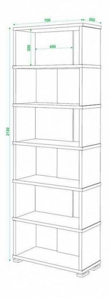 Стеллаж книжный Домино нельсон СБ-10_6 в Тавде - tavda.mebel24.online | фото 3