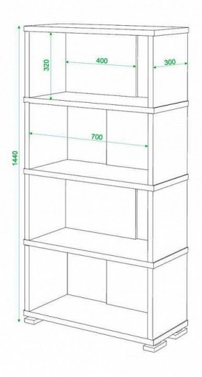 Стеллаж книжный Домино СБ-10_4 в Тавде - tavda.mebel24.online | фото 2