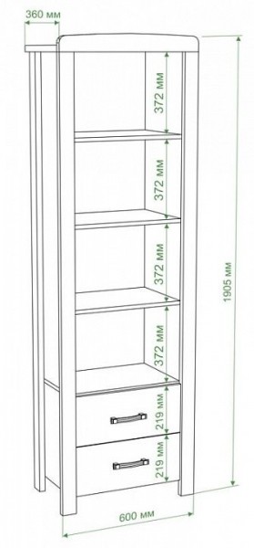 Стеллаж комбинированный Бартоло ВТД в Тавде - tavda.mebel24.online | фото 2