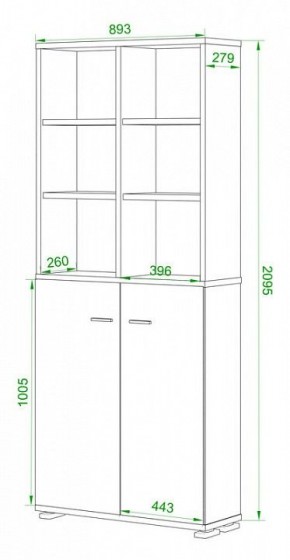 Стеллаж комбинированный Домино Лайт ПУ-30-4 в Тавде - tavda.mebel24.online | фото 2