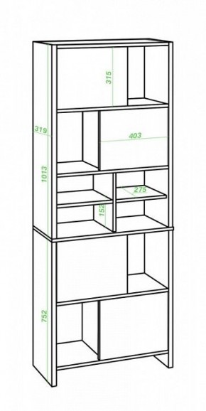 Стеллаж комбинированный Домино Lite СТЛ-ЗВХ в Тавде - tavda.mebel24.online | фото 2