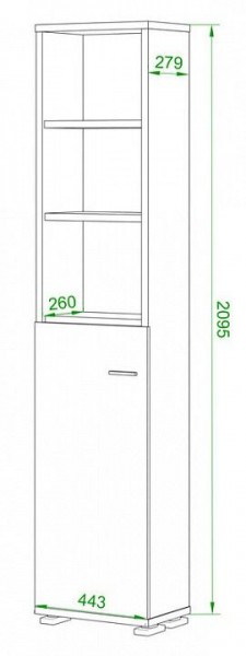 Стеллаж комбинированный Домино нельсон ПУ-20-2 в Тавде - tavda.mebel24.online | фото