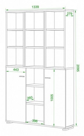 Стеллаж комбинированный Домино нельсон ПУ-40-6 в Тавде - tavda.mebel24.online | фото 2