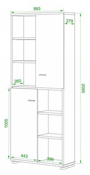 Стеллаж комбинированный Домино ПУ-30-2 в Тавде - tavda.mebel24.online | фото 2