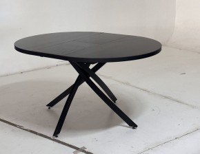 Стол ДАРИО D110 раскладной Черный, стекло/ Черный каркас М-City в Тавде - tavda.mebel24.online | фото 2