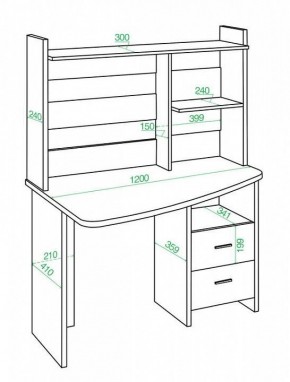 Стол компьютерный Домино Лайт СКЛ-Крл 120+НКЛ-120 в Тавде - tavda.mebel24.online | фото 3