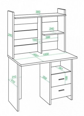 Стол компьютерный Домино Лайт СКЛ-Прям100+НКЛ-100 в Тавде - tavda.mebel24.online | фото 2