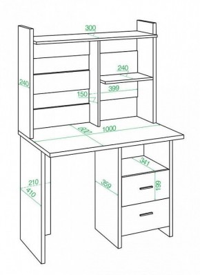 Стол компьютерный Домино Лайт СКЛ-Прям100+НКЛ-100 в Тавде - tavda.mebel24.online | фото 2