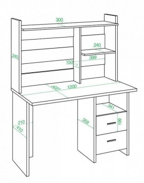 Стол компьютерный Домино Лайт СКЛ-Прям120+НКЛ-120 в Тавде - tavda.mebel24.online | фото 3