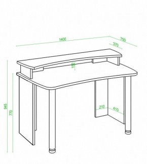 Стол компьютерный Домино Лайт СКЛ-Софт140+НКИЛ140 в Тавде - tavda.mebel24.online | фото 3