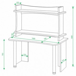 Стол компьютерный Домино Лайт СКЛ-Софт140+НКИЛ140 в Тавде - tavda.mebel24.online | фото 3