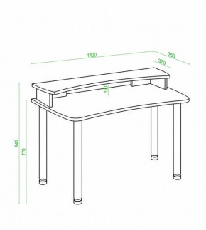 Стол компьютерный Домино Лайт СКЛ-Софт140МО+НКИЛ140 в Тавде - tavda.mebel24.online | фото 3