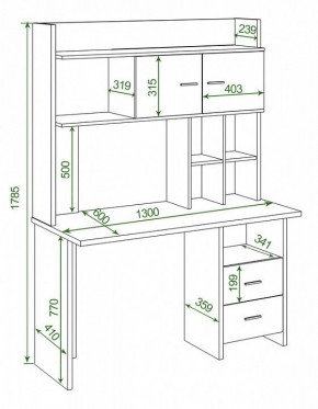 Стол компьютерный Домино Lite СКЛ-Прям130+НКЛХ-130 КШ в Тавде - tavda.mebel24.online | фото 2