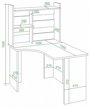 Стол компьютерный Домино Lite СКЛ-Угл120+НКЛ-100 в Тавде - tavda.mebel24.online | фото 2