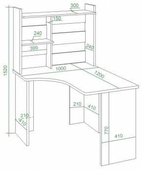 Стол компьютерный Домино Lite СКЛ-Угл120+НКЛ-100 в Тавде - tavda.mebel24.online | фото 2