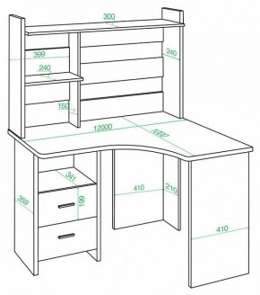 Стол компьютерный Домино Lite СКЛ-Угл120+НКЛХ-120 в Тавде - tavda.mebel24.online | фото 2