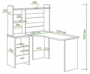 Стол компьютерный Домино Lite СКЛ-Угл130+НКЛ-120 в Тавде - tavda.mebel24.online | фото 2