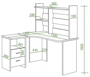 Стол компьютерный Домино Lite СКЛ-Угл130+НКЛ-130 в Тавде - tavda.mebel24.online | фото 3