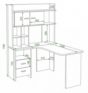 Стол компьютерный Домино Lite СКЛ-Угл130+НКЛХ-120 ШК ЛЕВ в Тавде - tavda.mebel24.online | фото 2