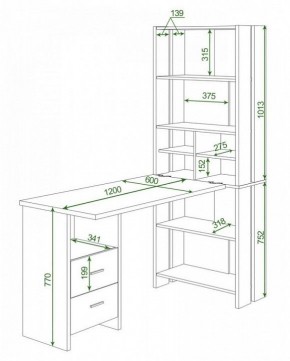 Стол компьютерный Домино Lite СТЛ-ОВ+С120Прям+ТЯЛ в Тавде - tavda.mebel24.online | фото 2