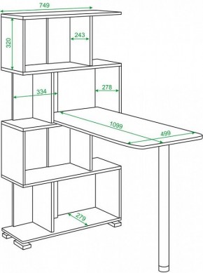 Стол компьютерный Домино нельсон СЛ-5-4СТ в Тавде - tavda.mebel24.online | фото 2