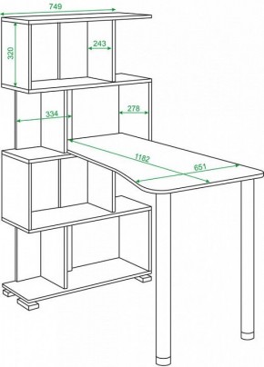 Стол компьютерный Домино нельсон СЛ-5-4СТ-2+БД+БЯ в Тавде - tavda.mebel24.online | фото 2