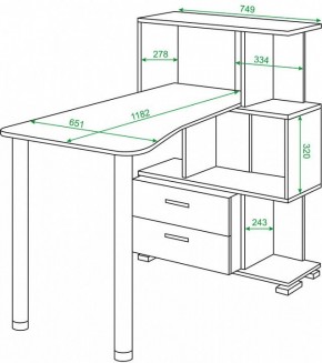 Стол компьютерный Домино СЛ-5-3СТ-2+БЯ в Тавде - tavda.mebel24.online | фото 2