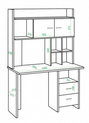 Стол компьютерный Нельсон Lite СКЛ-Прям120+НКЛХ-120 НБЕ в Тавде - tavda.mebel24.online | фото 2